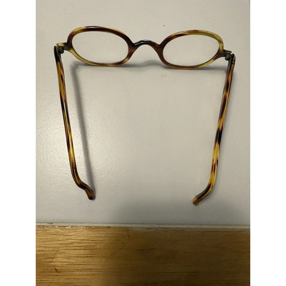 Antique Tortoiseshell Round Glasses Spectacles Lord Optical Co Boston Case Incl
